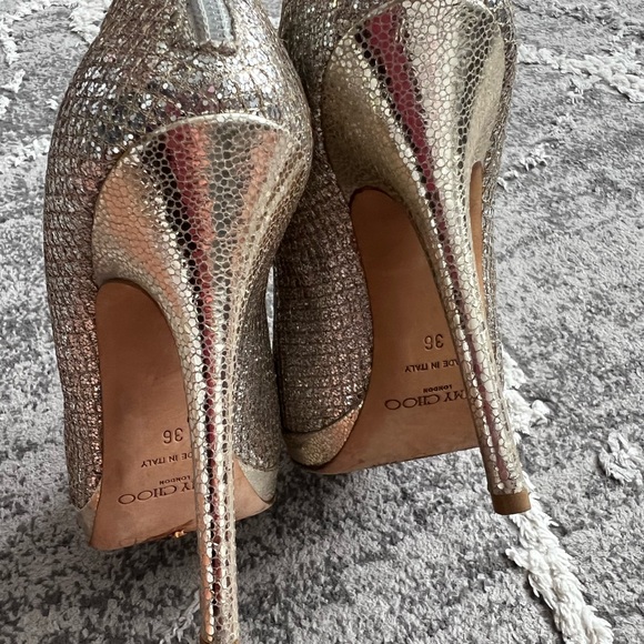 Beautiful Jimmy Choo Sparkly open toe Booties - Picture 4 of 7